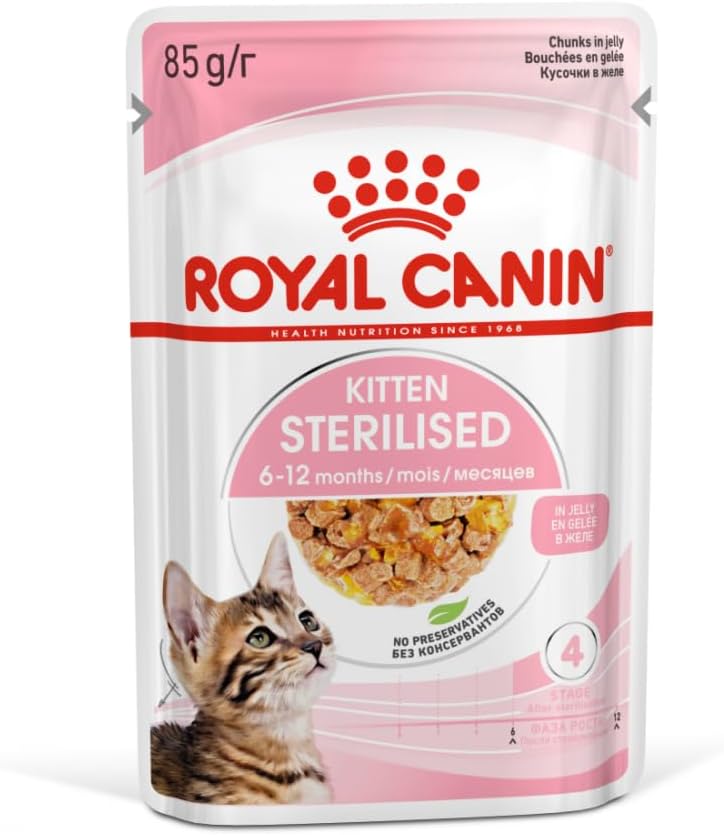 Royal Canin Feline Health Nutrition Kitten Sterilised Jelly (Wet Food - Pouches) 12 x 85 g