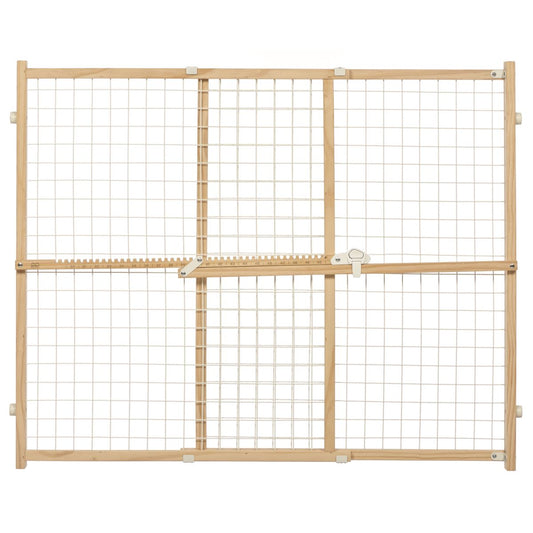 Wood and Wire Mesh Pet Gate - 32 inch