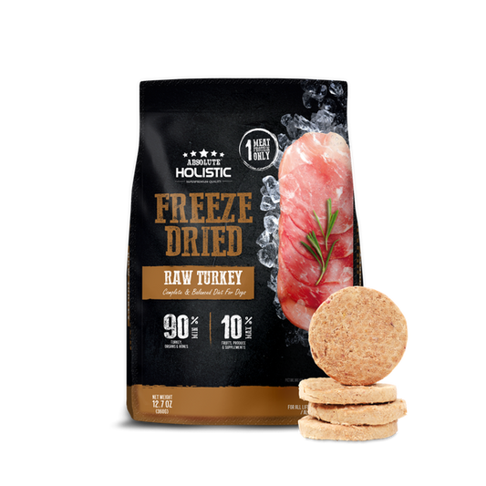 Absolute Holistic Freeze Dried Raw Turkey Patty Dry Dog Food - 360G