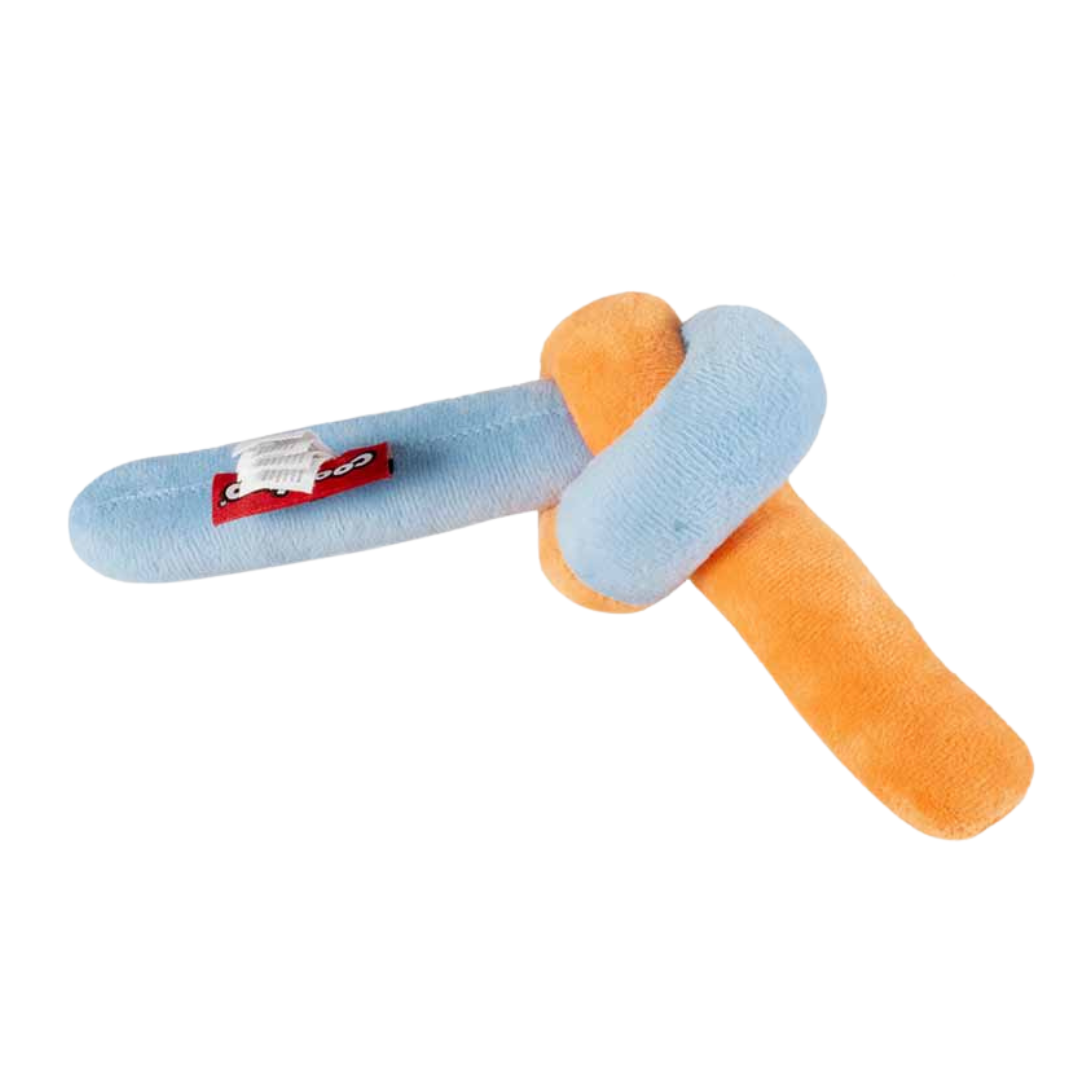 Ebi Coockoo KNOTTY NOODLE Plush Cat Toy PINK&LIGHT BLUE 18X10X5.5CM