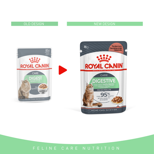 Royal Canin 12 x 85 gm Feline Care Nutrition Digest Sensitive Gravy (Wet Food Pouches)