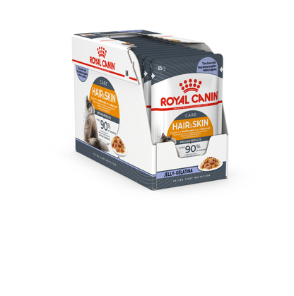 Royal Canin Feline Care Nutrition Hair & Skin Jelly (Wet Food   Pouches) 12 x 85 g