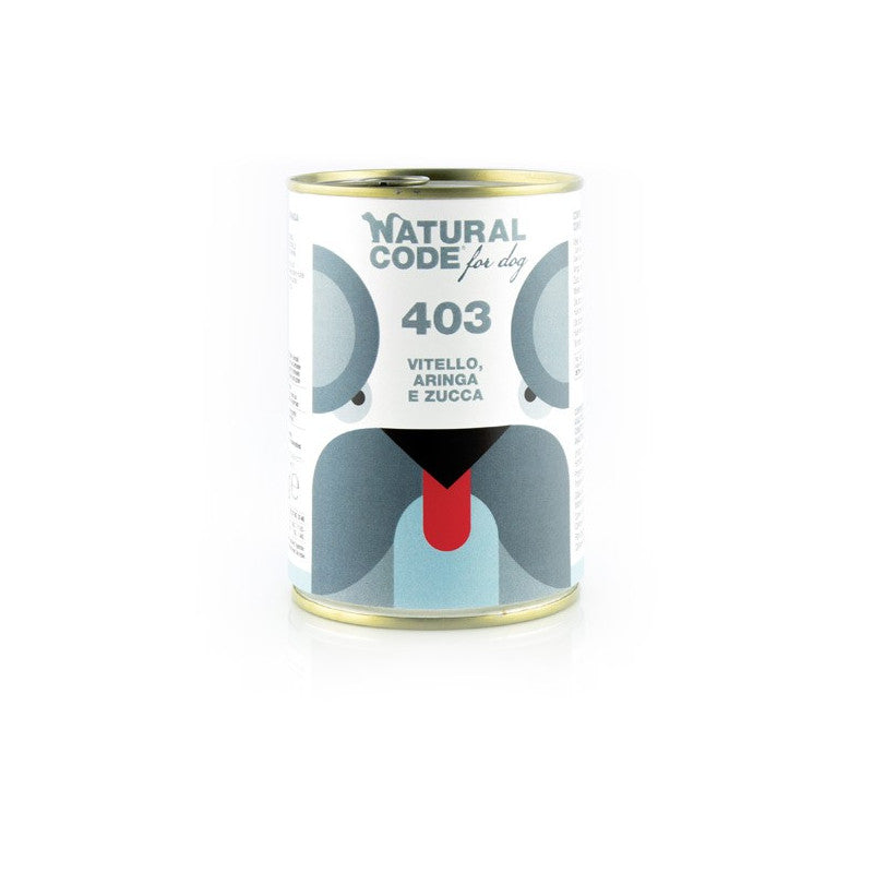 Natural Code Veal Herring & Pumpkin Pate Wet Dog Food - 400G
