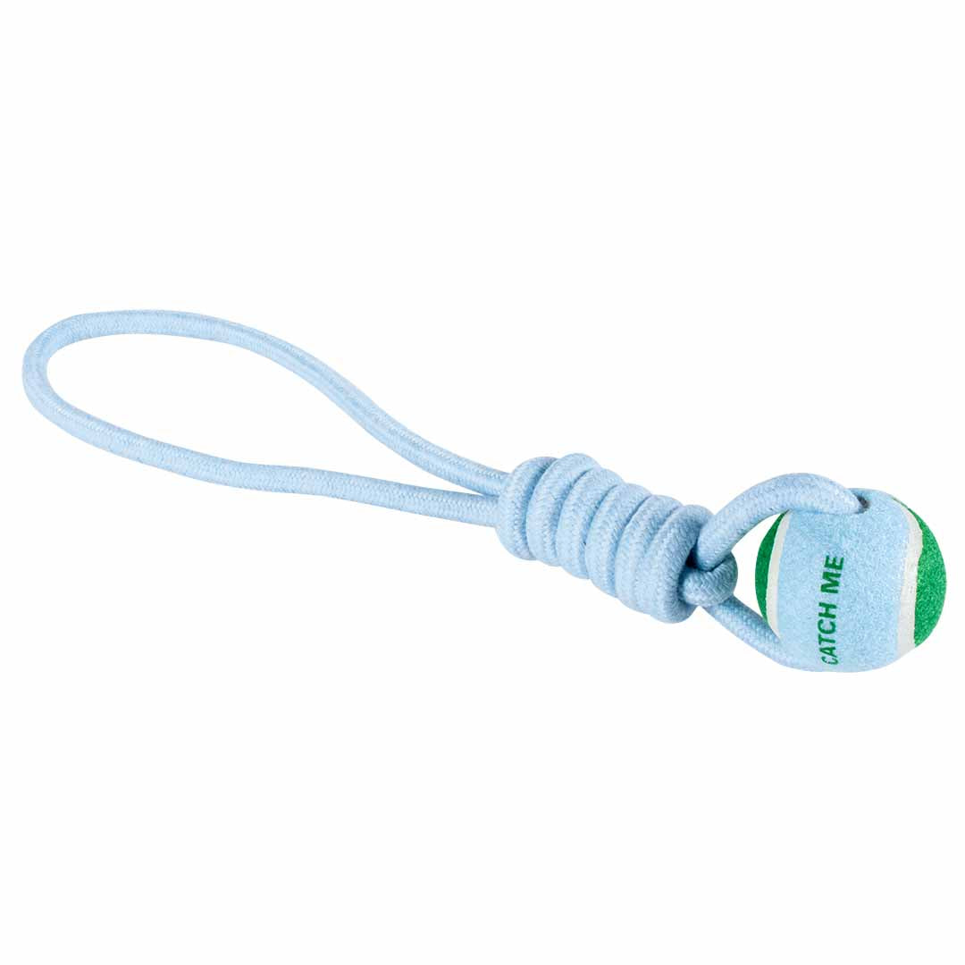 Ebi Coockoo CATCH ME Ball with Rope Loop Dog Toy - BLUE/6X45X6CM