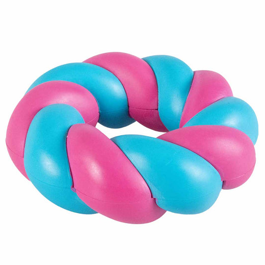 Ebi Coockoo Mallow Ring Strong Rubber Dog Toy PINK&BLUE 11X3.7CM