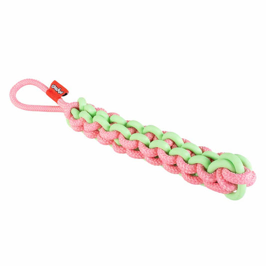 Ebi Coockoo Twisting Tugger Dog Toy GREEN&PINK 45X4.5CM