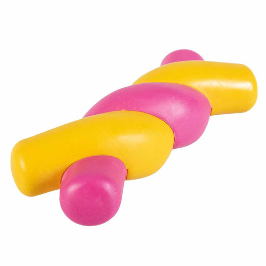 Ebi Coockoo Twisted S'mores Dog Toy - YELLOW&PINK/18.5X7.5X5.5CM
