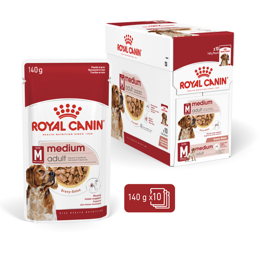 Royal Canin Size Health Nutrition Medium Adult (Wet Food   Pouches) 10 x 140 g
