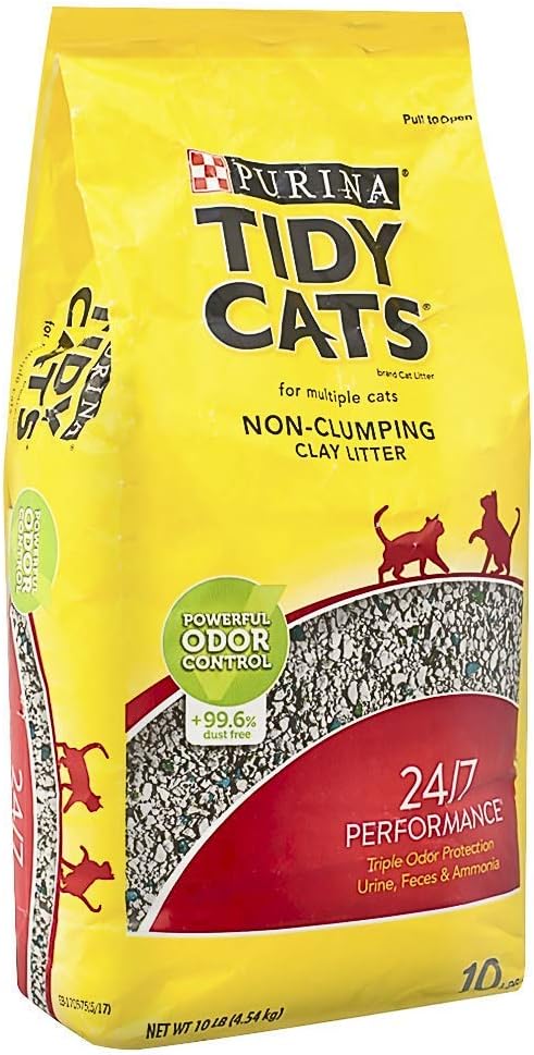 Pack of 5 Purina Tidy 4.5kg Cats 24/7 Performance Clumping Cat Litter with 24/7 Odour Control, Low Dust, Strong Clumping