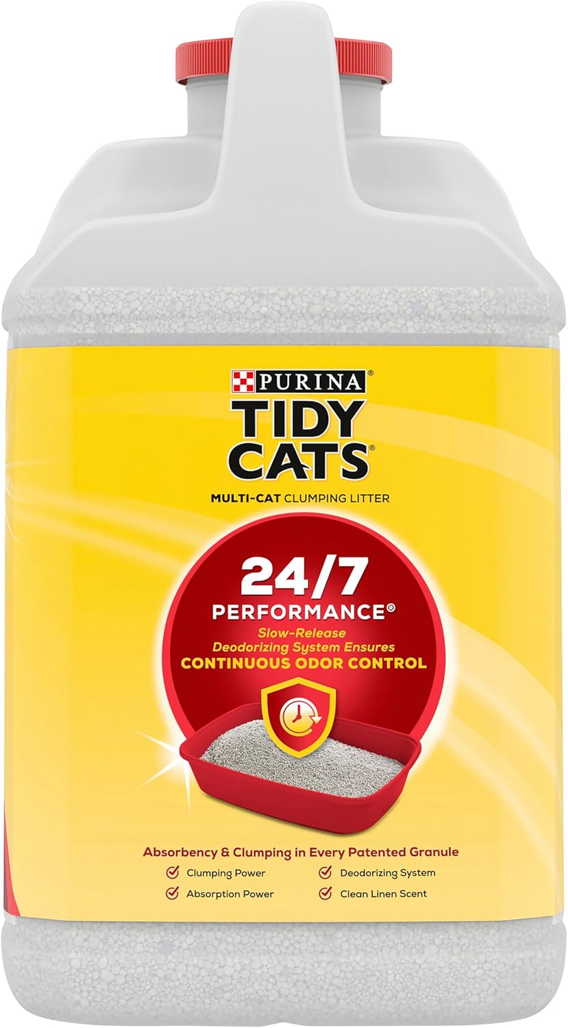 Purina Tidy 6.4kg Cats 24/7 Performance Clumping Cat Litter with 24/7 Odour Control, Low Dust, Strong Clumping