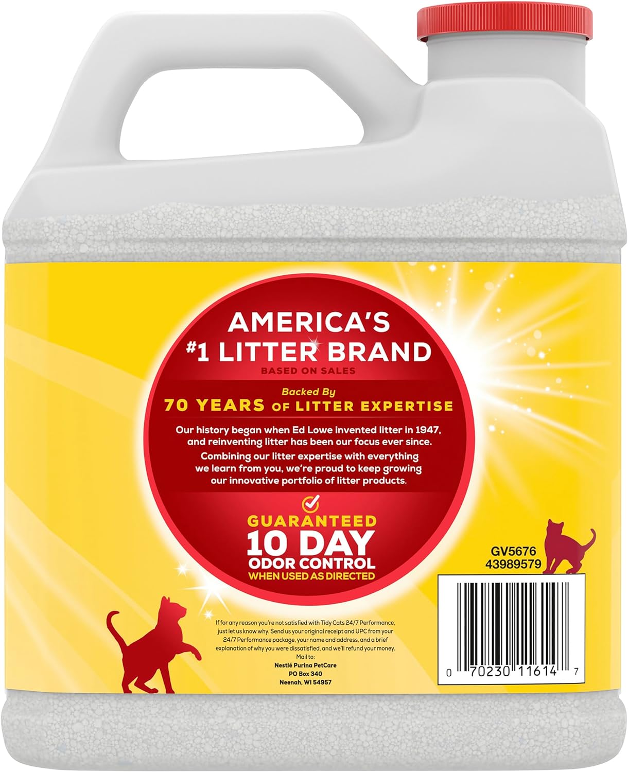 Purina Tidy 6.4kg Cats 24/7 Performance Clumping Cat Litter with 24/7 Odour Control, Low Dust, Strong Clumping