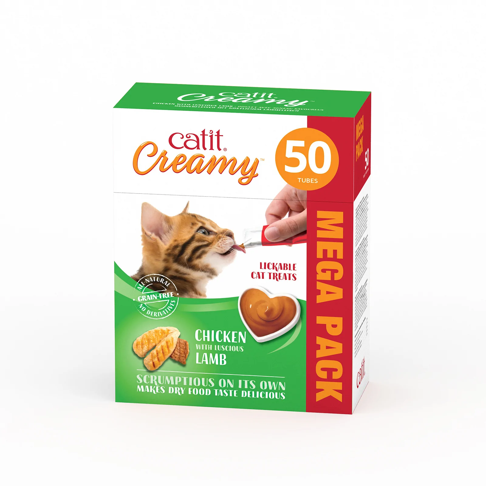 Catit Creamy Treats Mega Pack Chicken with Lamb 50 tubes/box