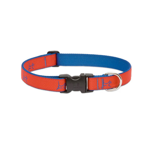 LupinePet 1/2" (Width)  8-12"(Neck) Adjustable Collar for Small Dogs - Derby Red