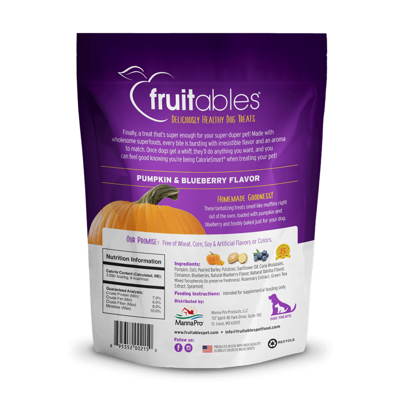 Fruitables Dog Treats Pumpkin  &  Blueberry 198gr
