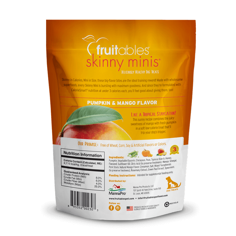 Fruitables Skinny Minis Dog Treats Pumpkin  &  Mango 141gr