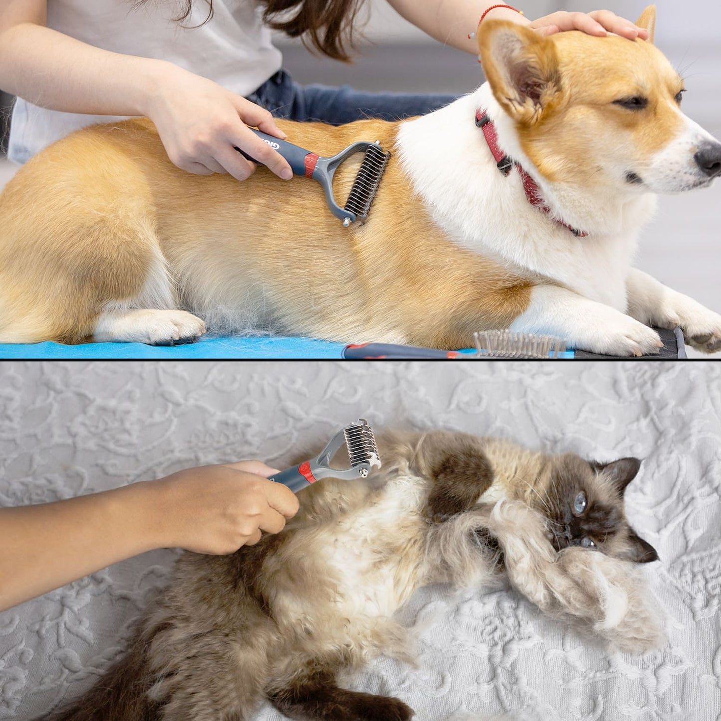 Dual Head Dematting Comb 11 Teeth for Dogs & Cats