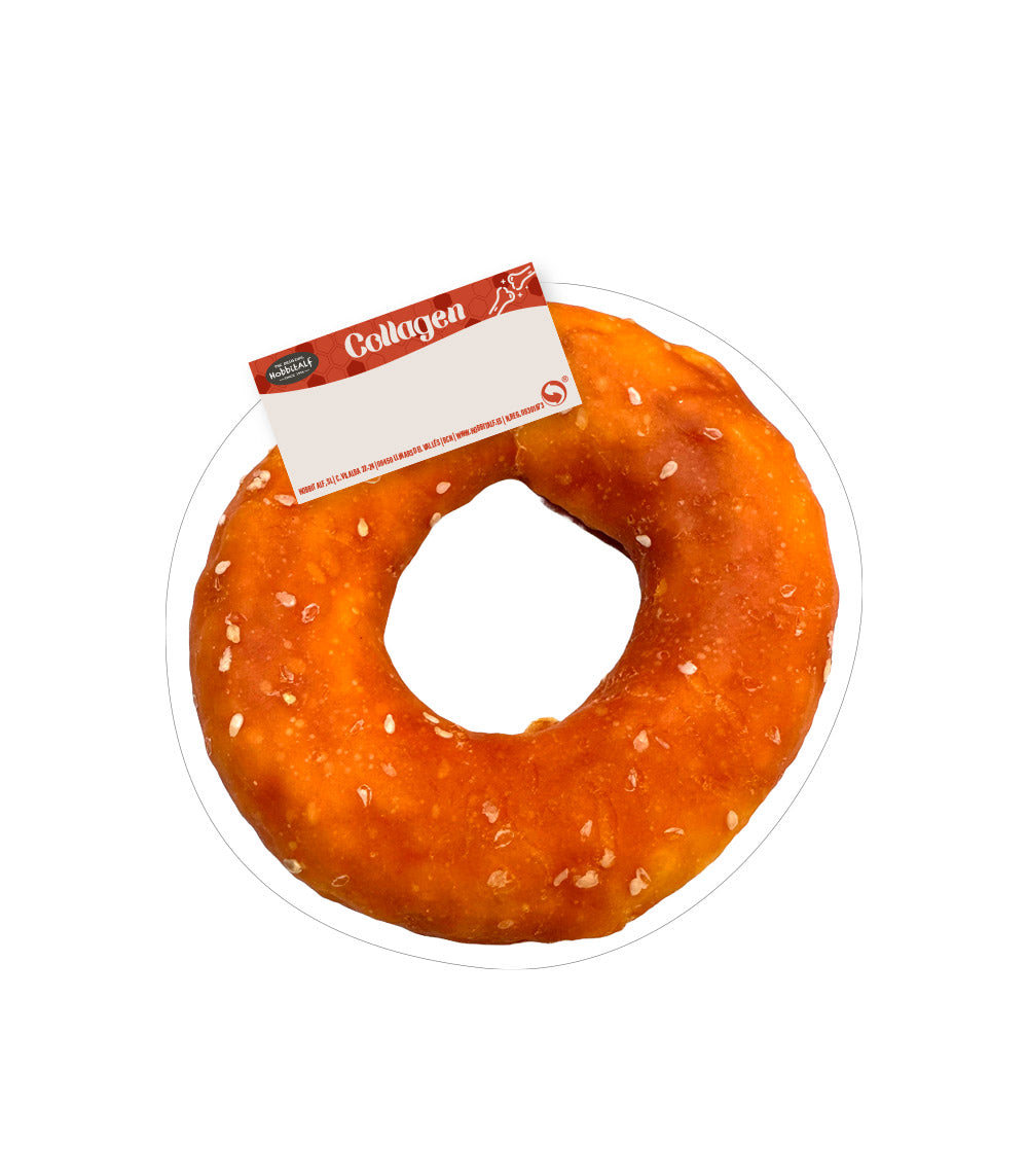 Hobbitalf Collagen Donut with Chicken & Sesame Dog Treats - 10CM