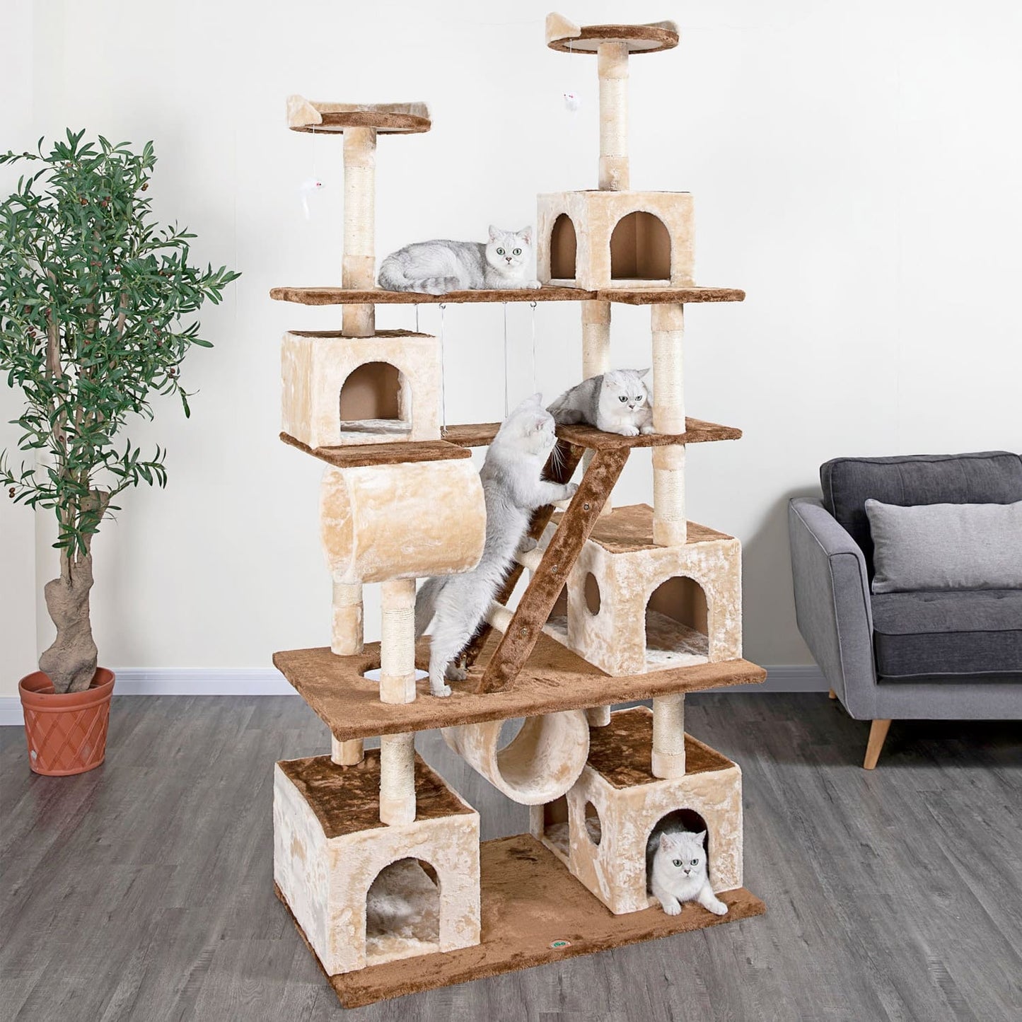 87" Cat Tree Climber with Swing