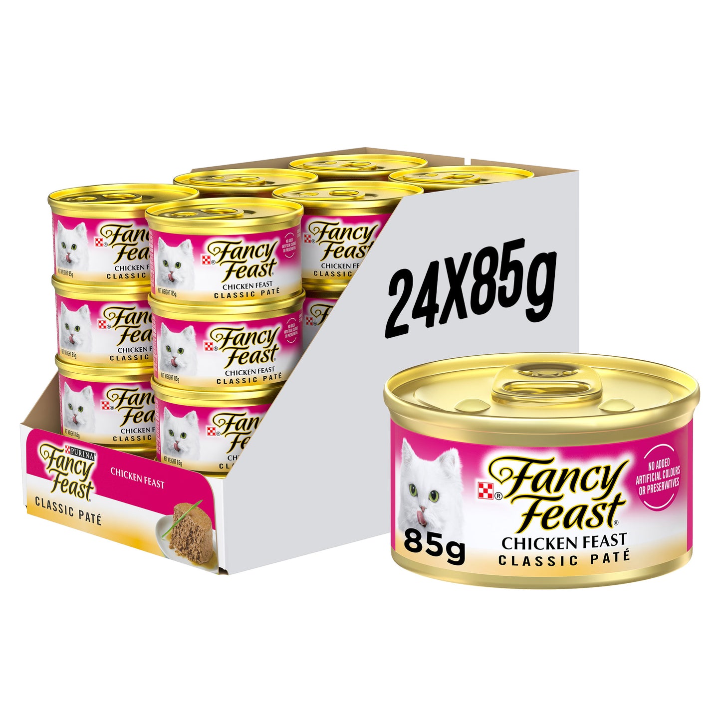 85gm (Pack of 24) Purina Fancy Feast Classic Chicken Wet Cat Food