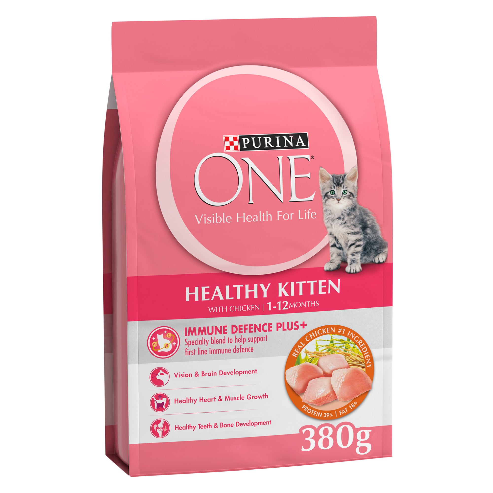 (380gm) Purina ONE Healthy Kitten Dry Cat Food with Chicken