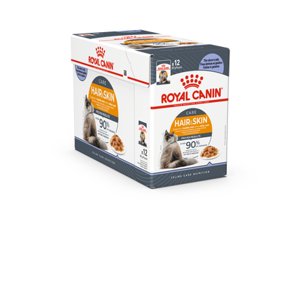 Royal Canin Feline Care Nutrition Hair & Skin Jelly (Wet Food   Pouches) 12 x 85 g