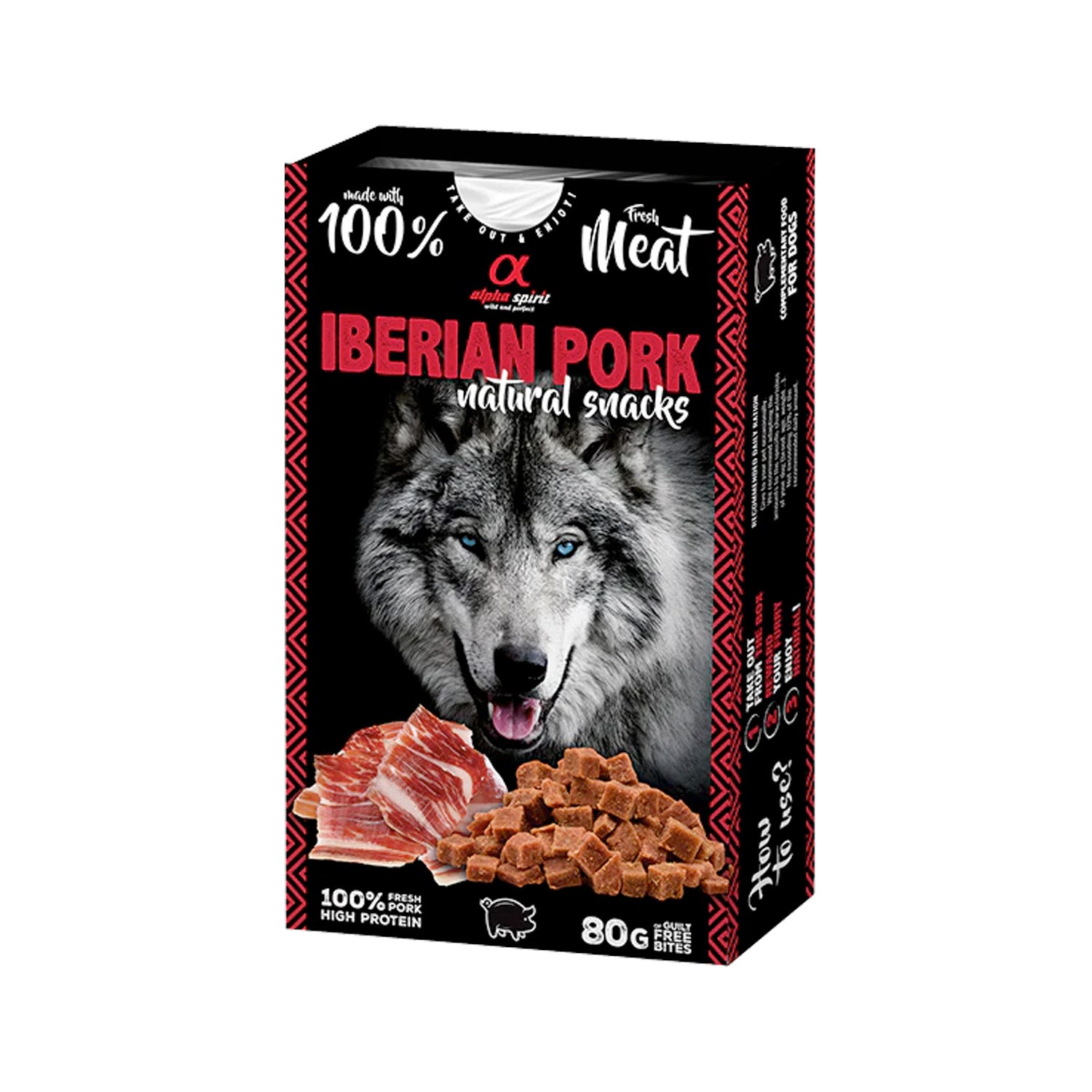 Alpha Spirit Natural Snacks for Dogs Pork