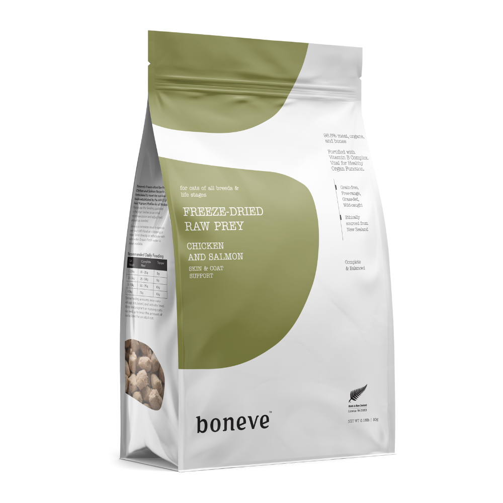 Boneve Freeze-Dried Raw Prey Chicken & Salmon Dry Cat Food