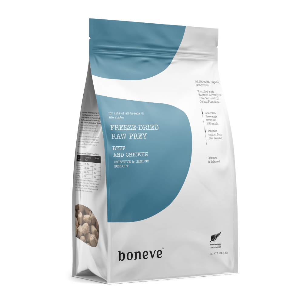 Boneve Freeze-Dried Raw Prey Beef & Chicken Dry Cat Food
