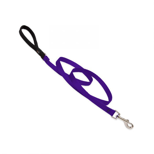 Basic Solids Padded Handle Dog Leash 4ft - 1/2" wide, Purple