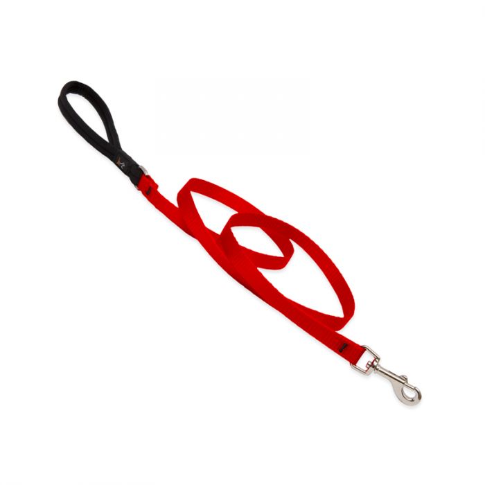 Basic Solids Padded Handle Dog Leash 4ft - 1/2" wide, Red