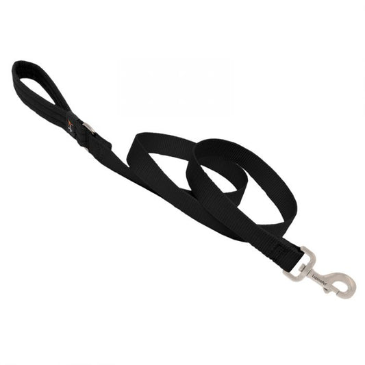 Basic Solids Padded Handle Dog Leash 4ft - 1" wide, Black