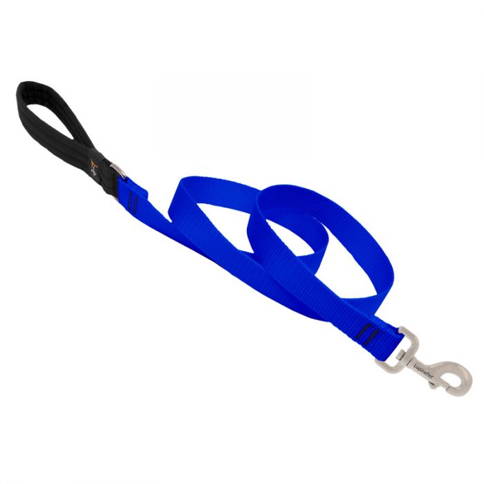 Basic Solids Padded Handle Dog Leash 4ft - 1" wide, Blue