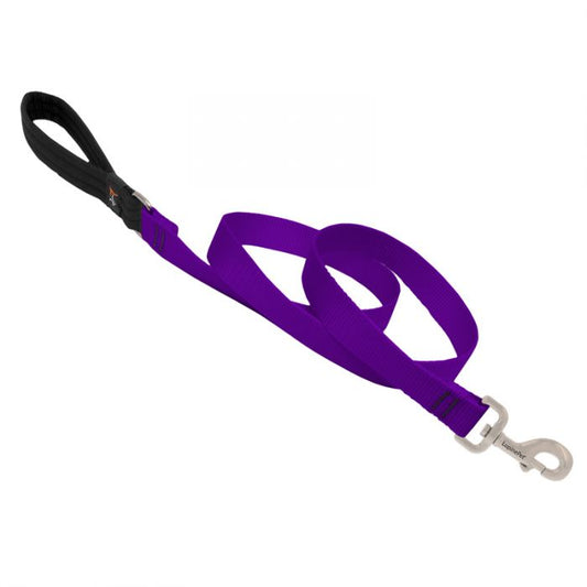 Basic Solids Padded Handle Dog Leash 4ft - 1" wide, Purple