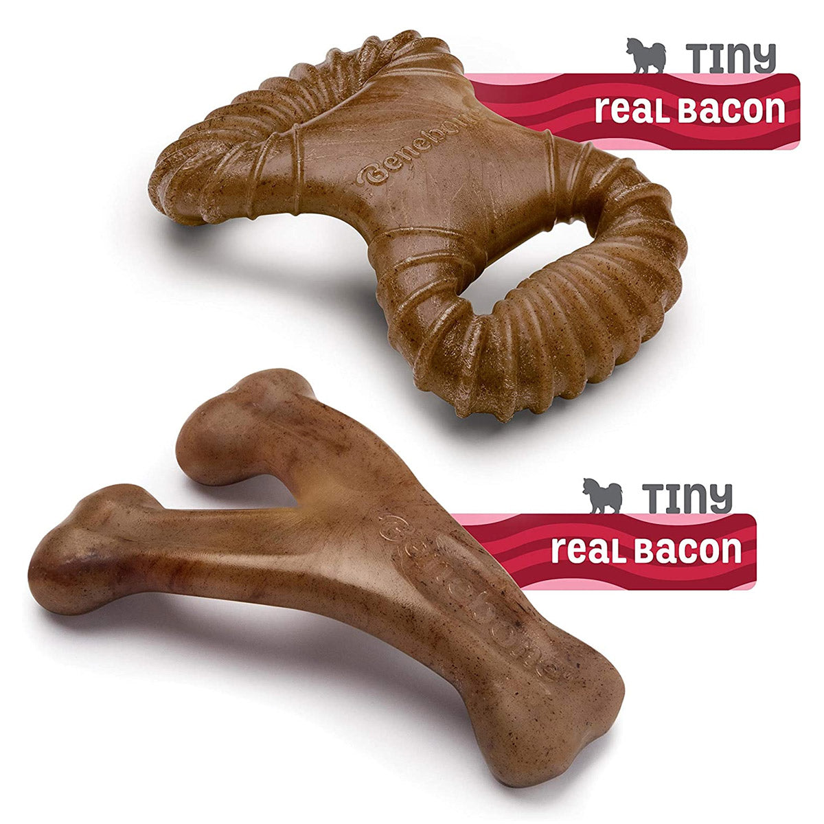 Benebone 2-Pack Dental Chew, Wishbone(Tiny) - Bacon