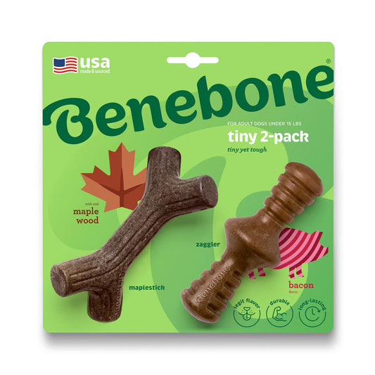 Benebone 2-Pack Maplestick/Zaggler (Tiny) - Bacon
