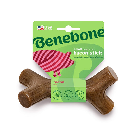 Benebone Bacon Stick Dog Chew Toy - Small