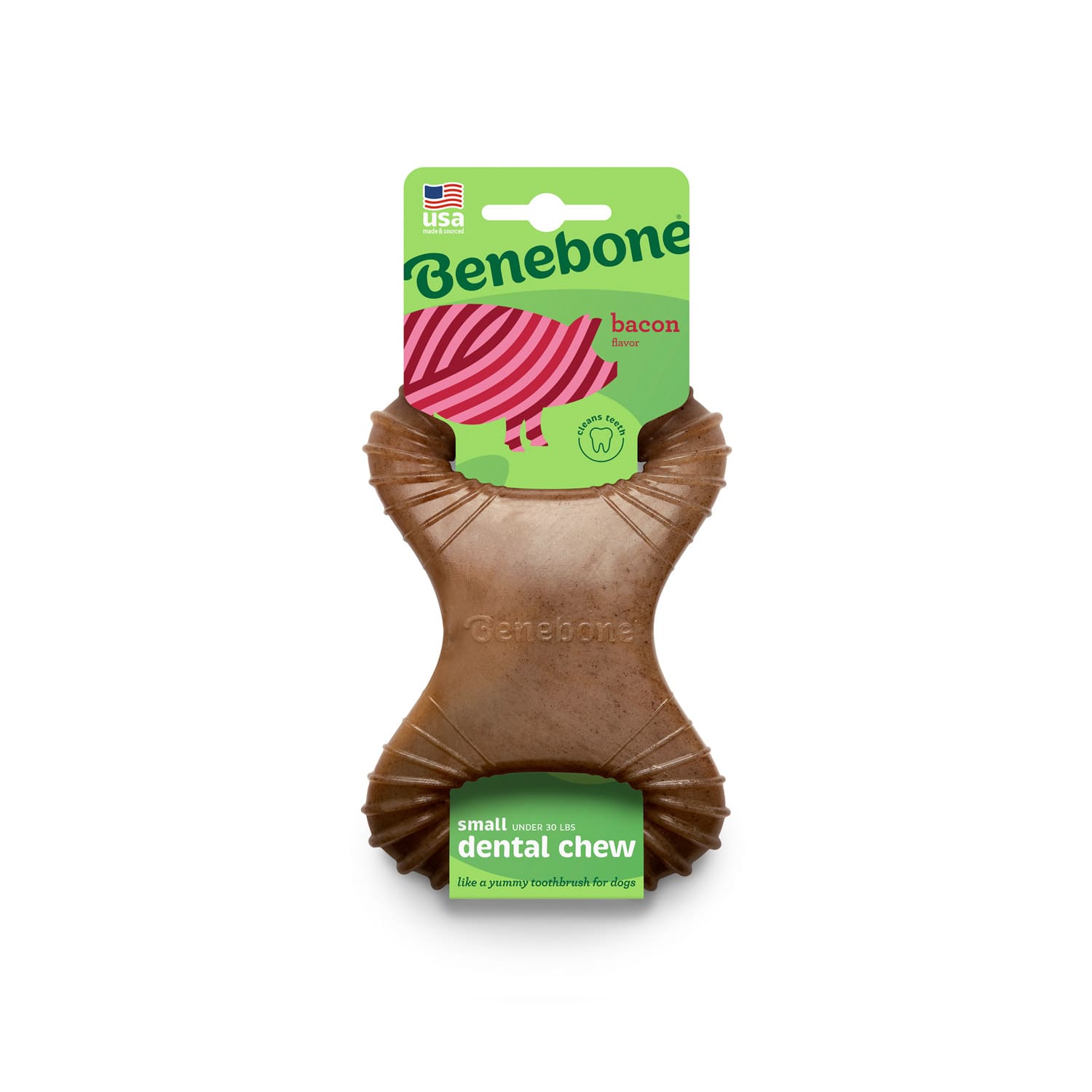 Benebone Dental Dog Chew Toy - Bacon - Small