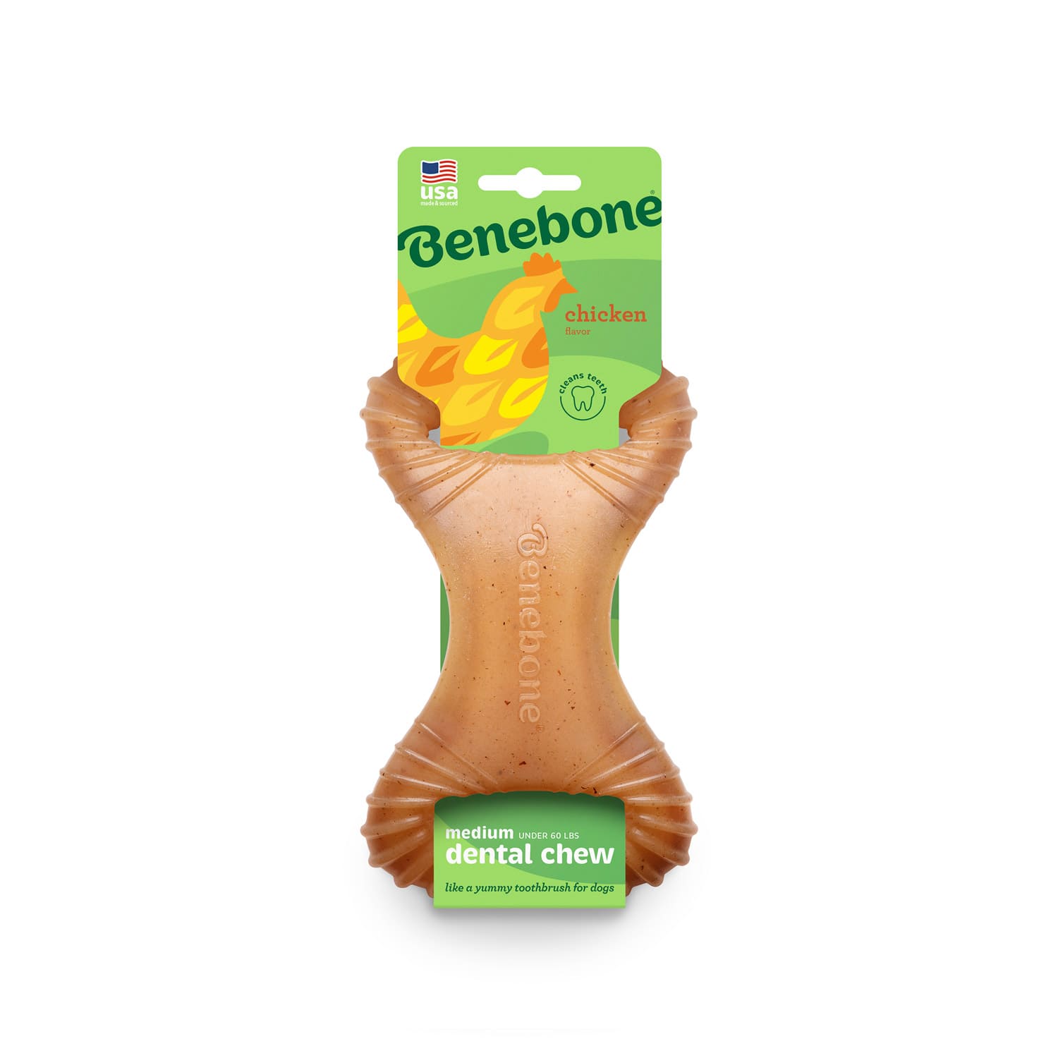 Benebone Dental Dog Chew Toy - Chicken - Medium