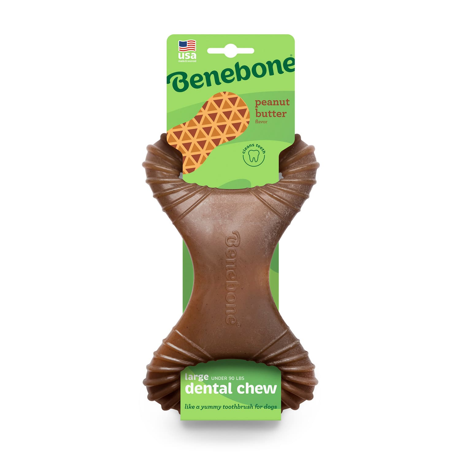 Benebone Dental Dog Chew Toy - Peanut - Large