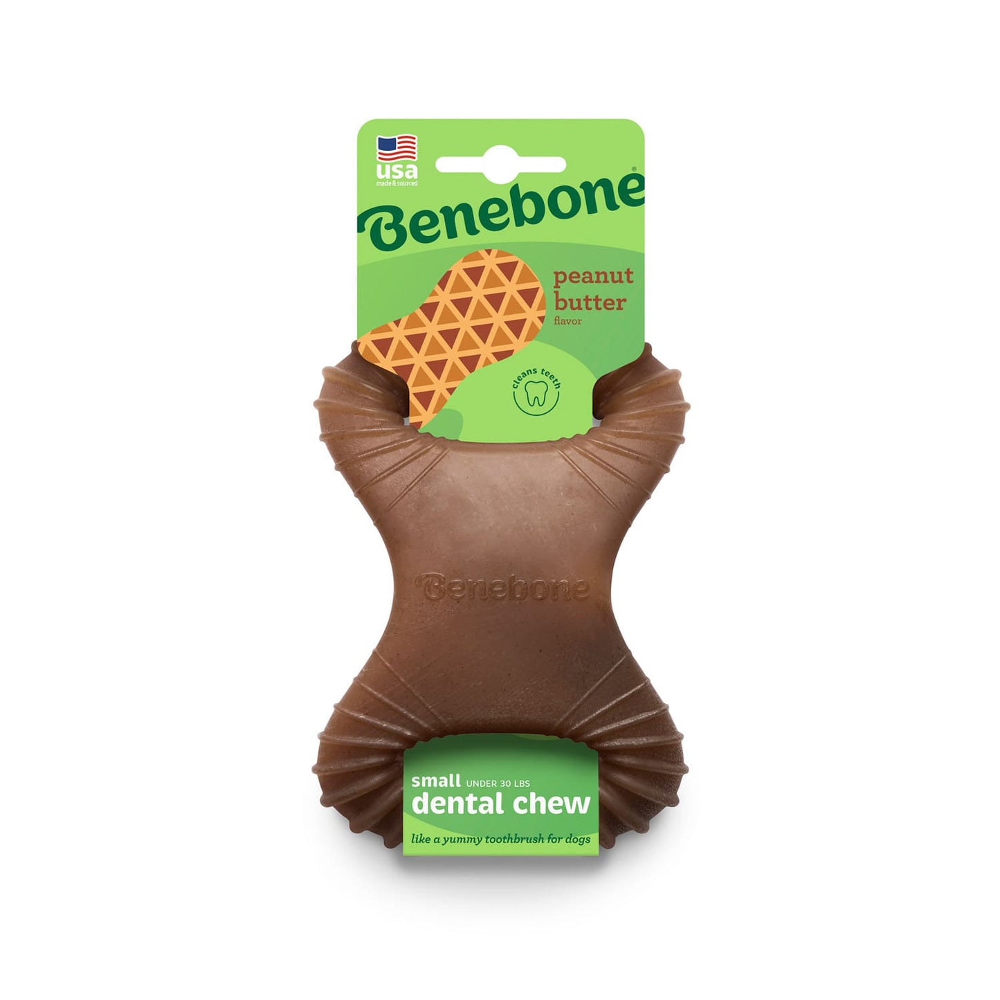 Benebone Dental Dog Chew Toy - Peanut - Small