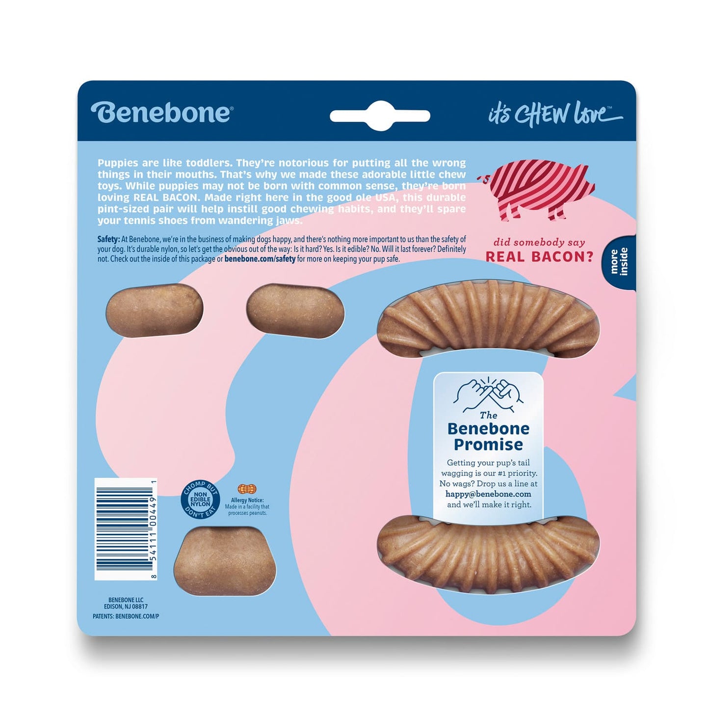 Benebone Puppy 2-Pack Dental Chew/Wishbone (Tiny) - Bacon
