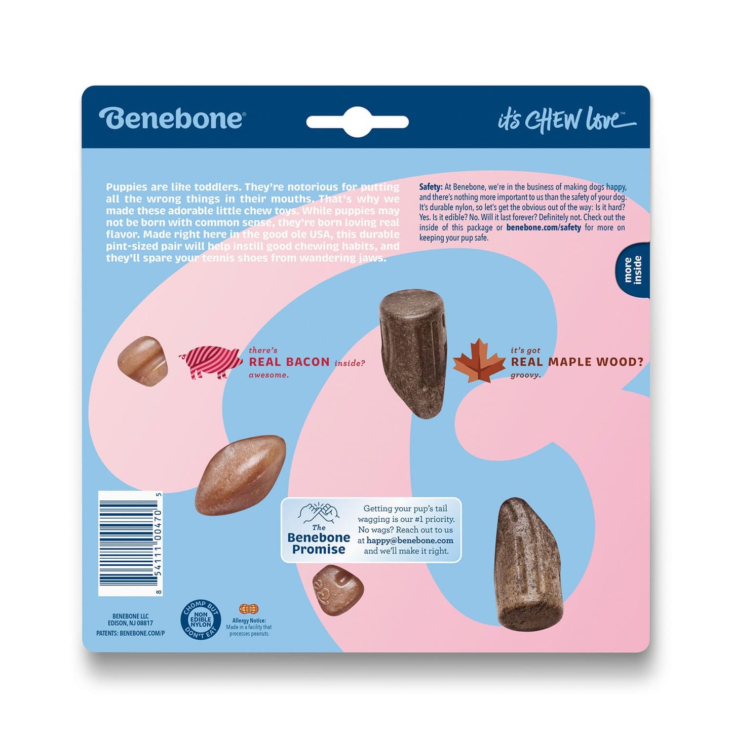 Benebone Puppy 2-Pack Maplestick/Zaggler (Tiny) - Bacon