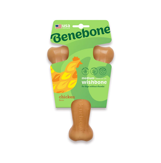 Benebone Wishbone Dog Chew Toy - Chicken - Medium