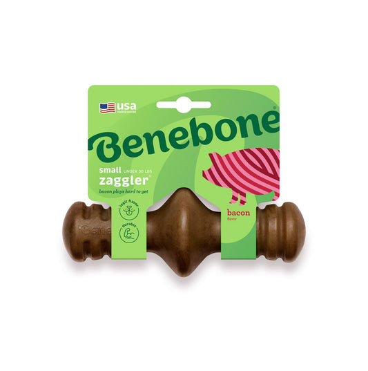 Benebone Zaggler Dog Chew Toy - Bacon - Small