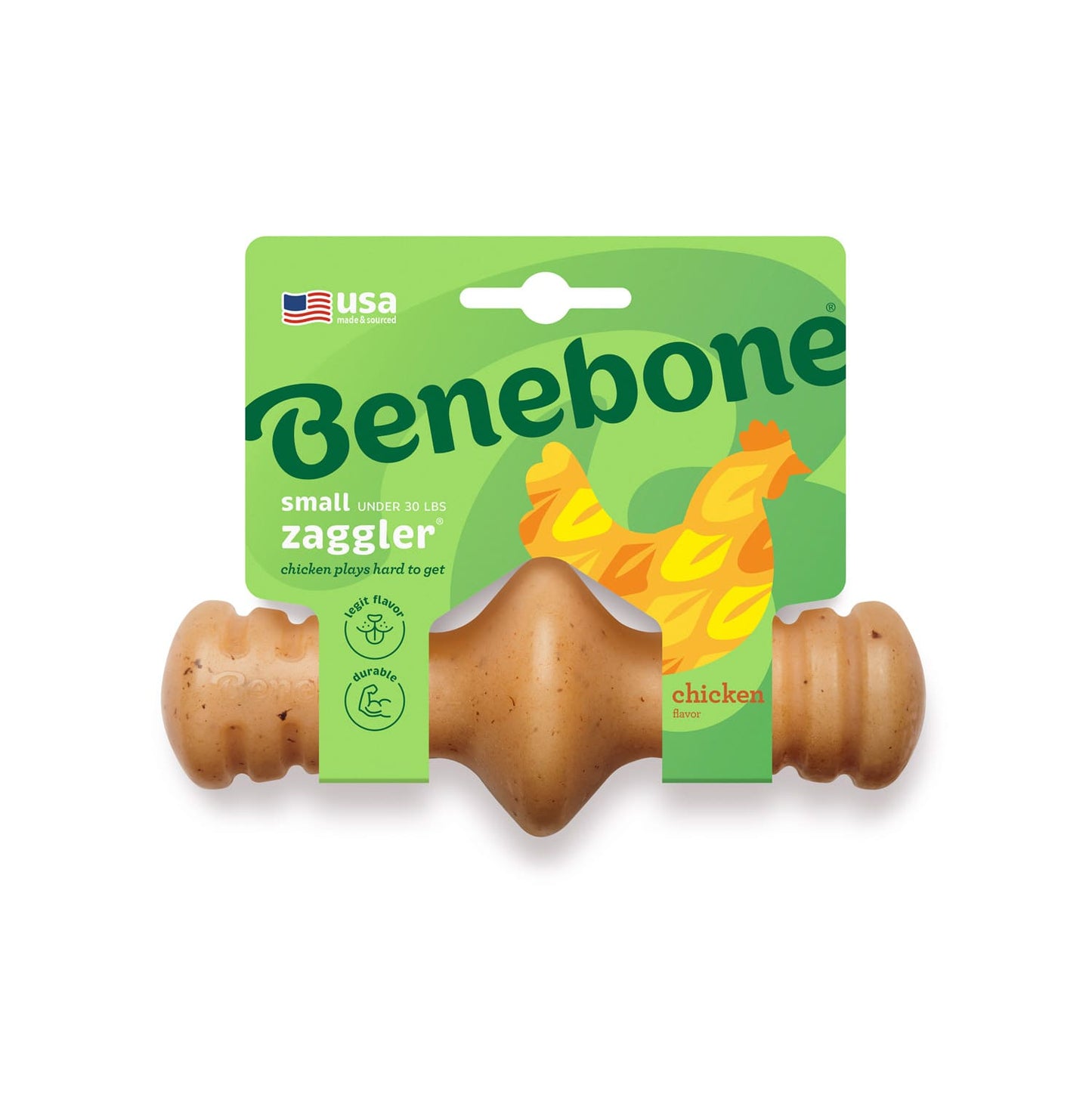 Benebone Zaggler Dog Chew Toy - Chicken - Small