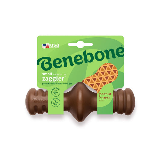 Benebone Zaggler Dog Chew Toy - Peanut - Small