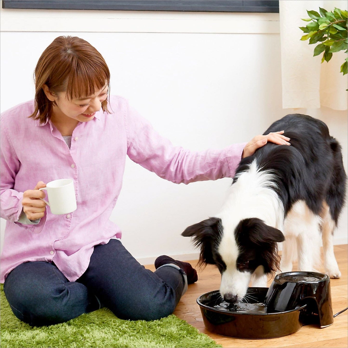 Big Max Ceramic Pet Drinking Fountain 128oz (Black)