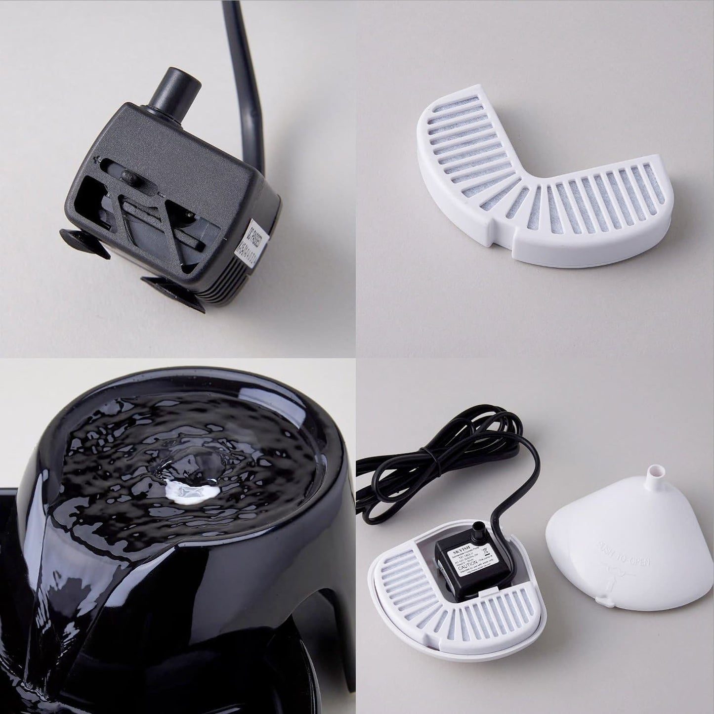 Big Max Ceramic Pet Drinking Fountain 128oz (Black)