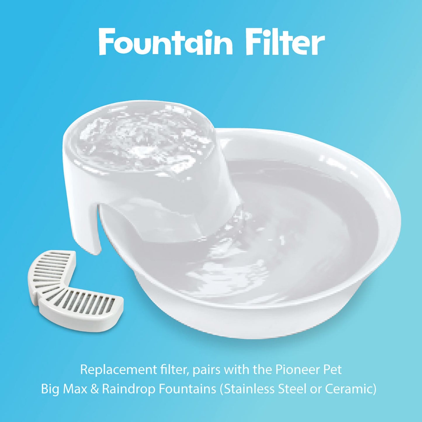 Big Max Ceramic Pet Drinking Fountain 128oz (White)