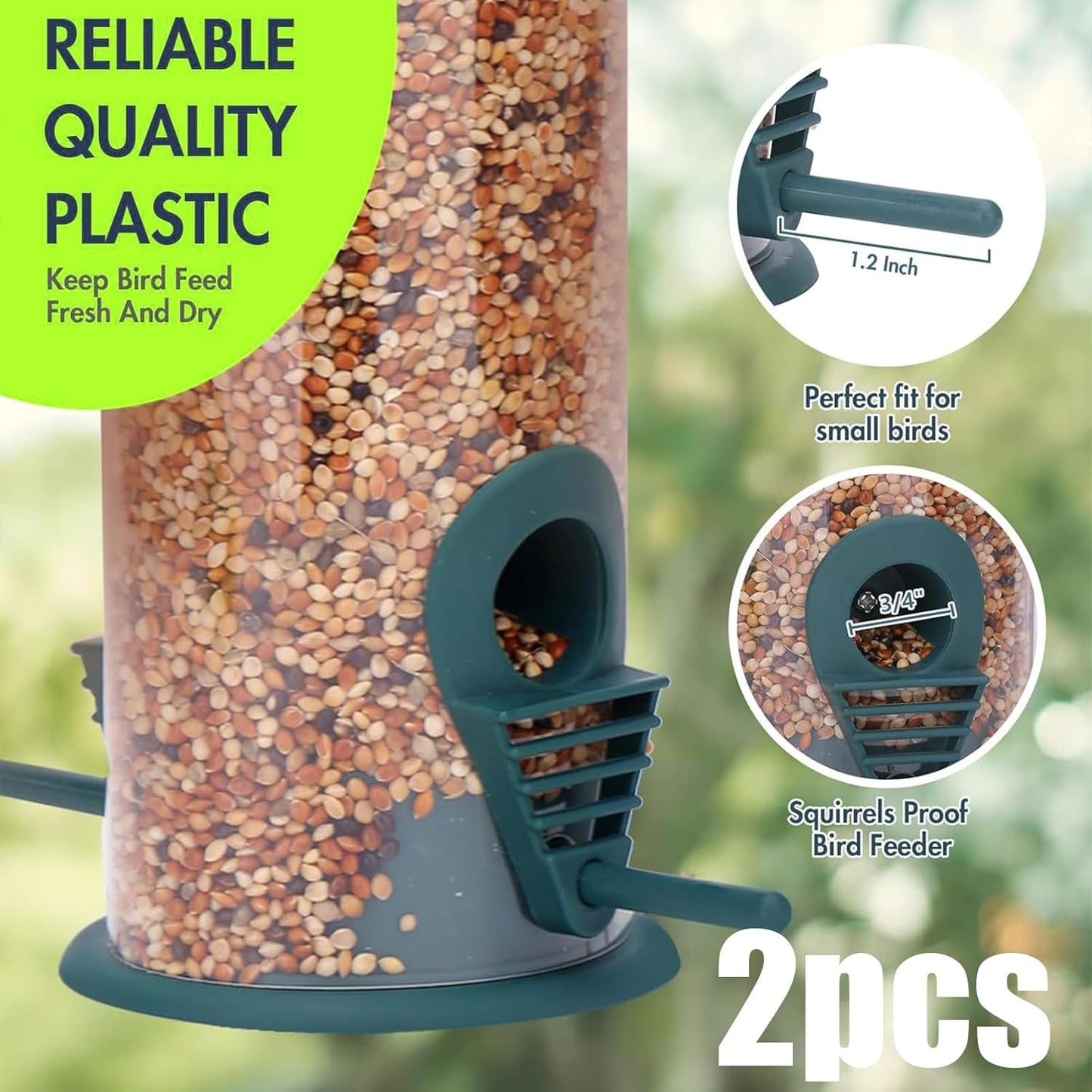 2PCS Outdoor Hanging Wild Bird Feeder, Finch Feeder for Garden Backyard Decoration Attractive Metal Thistle Feeder